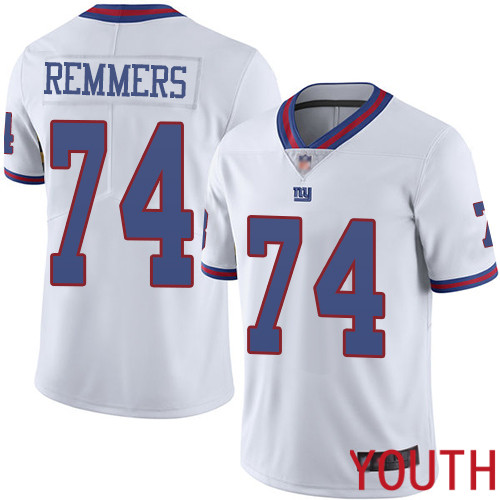 Youth New York Giants 74 Mike Remmers Limited White Rush Vapor Untouchable Football NFL Jersey